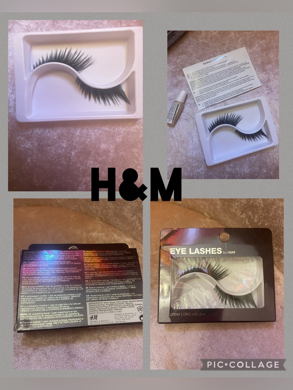 H&M False eye lashes extra long with Glue in box NWT